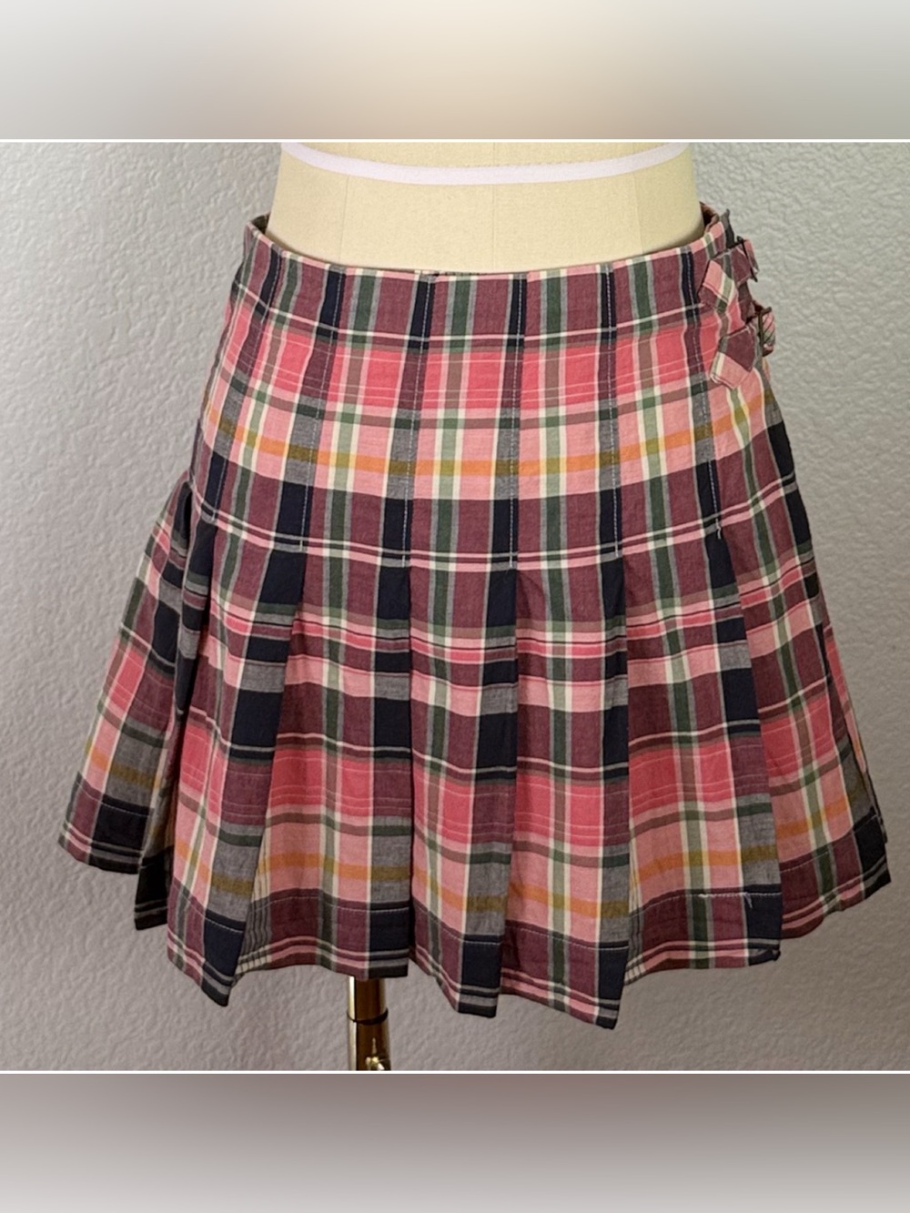 Ralph Lauren RUGBY Women's RARE Y2K Micro Mini Pleated Skirt with side Buckles - Picture 8 of 12